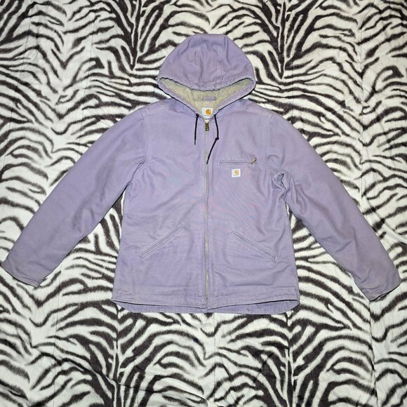 Carhartt WJ141 -563- Purple Sage insulated zip-up hoodie jacket women L lavander - Picture 2 of 10